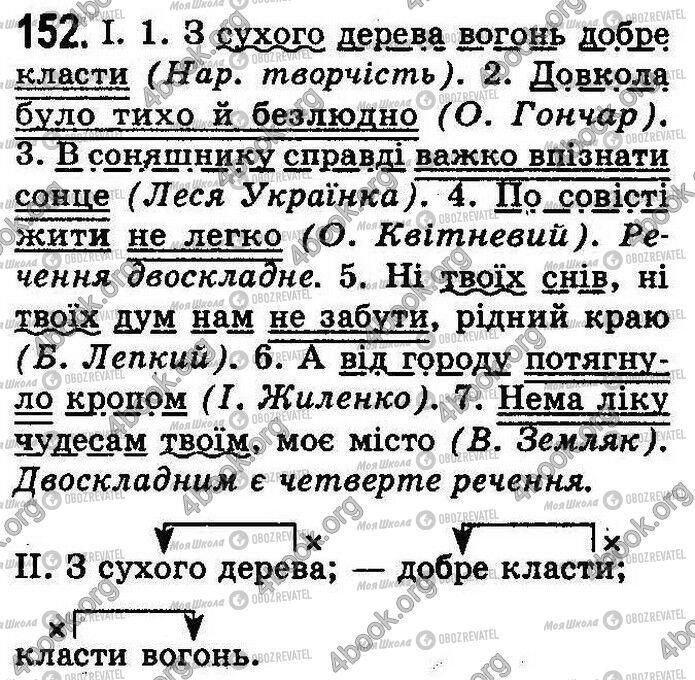 ГДЗ Українська мова 8 клас сторінка 152